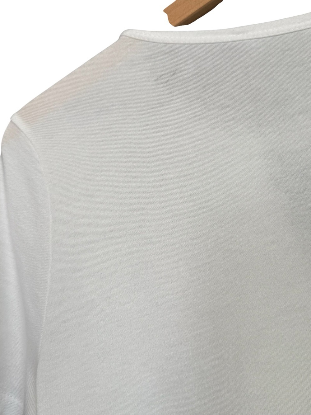 Boston Proper White Ruched Front Short Sleeve Keyhole Tee - Picture 7 of 9